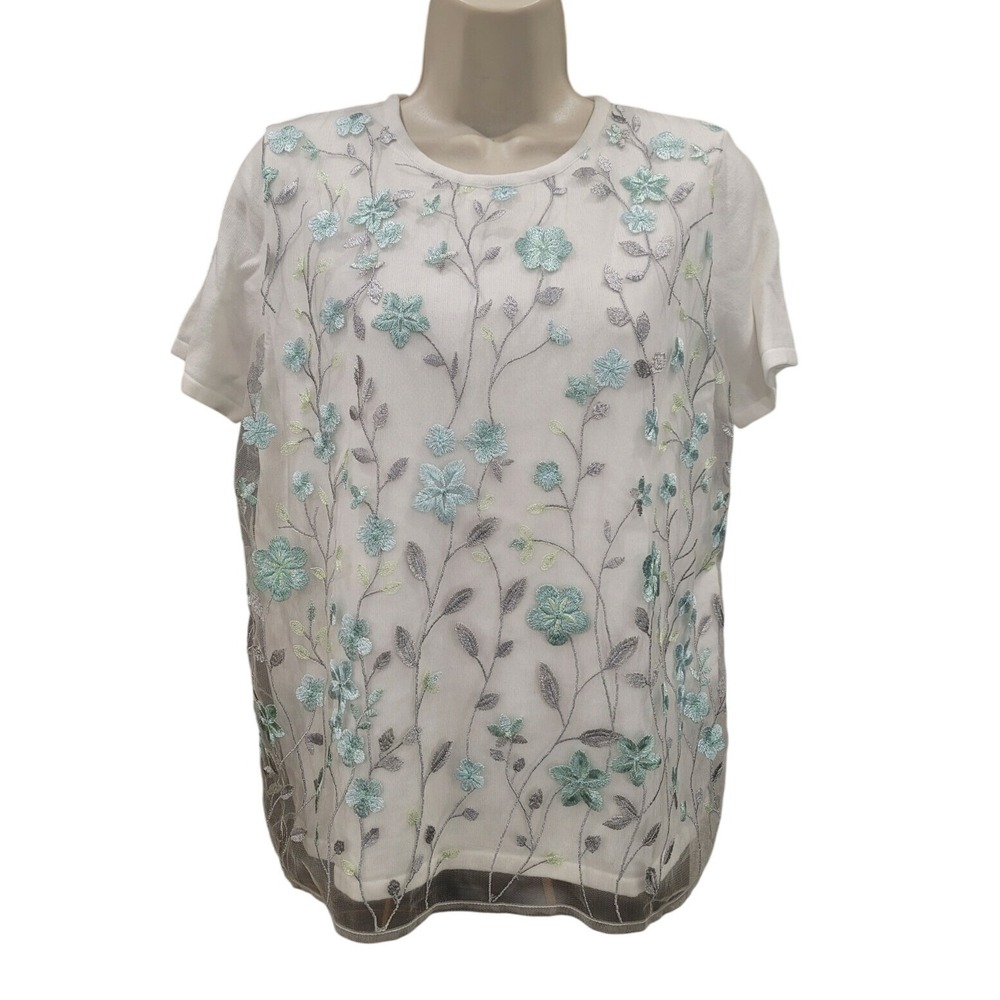 NEW Alfred Dunner women PS top Coquette‎ Feminine Cottagecore Romantic